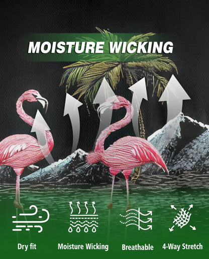 Pink Flamingo Tropical Paradise Polo Shirt for Men-Beach Summer Shirt | Netecom