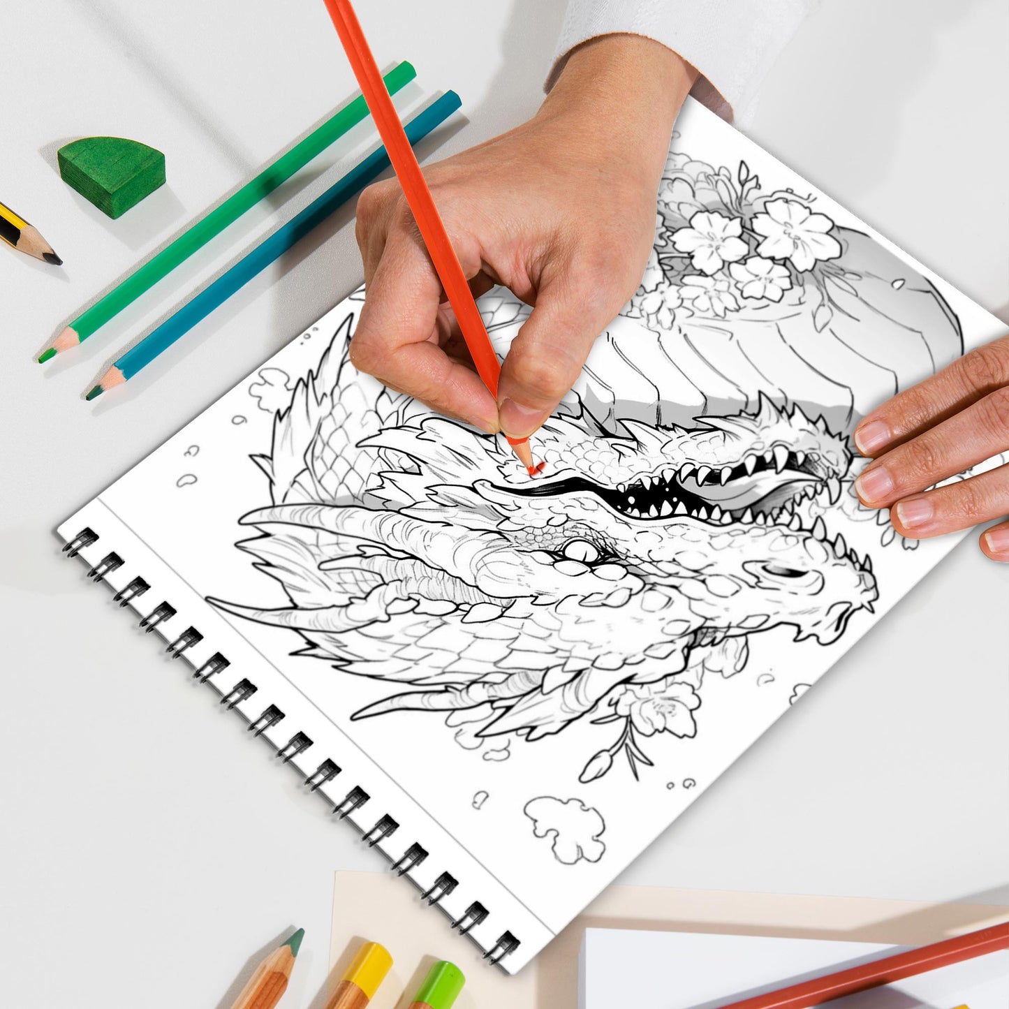 Awesome Dragons Spiral Bound Coloring Book, Mighty Dragons for a Mythical Coloring Experience, Perfect for Dragon Enthusiasts and Fantasy Lovers