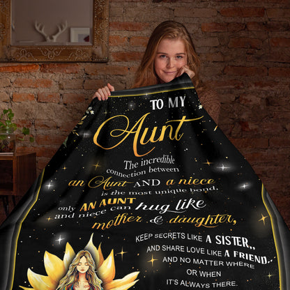 Netecom Personalized To My Aunt Blanket from Niece and Nephew, Sunflower Throw Blanket for Couch, Bed or Sofa, Ultra Soft Warm, Birthday Gifts for Aunt, Present for Christmas, or Anniversary