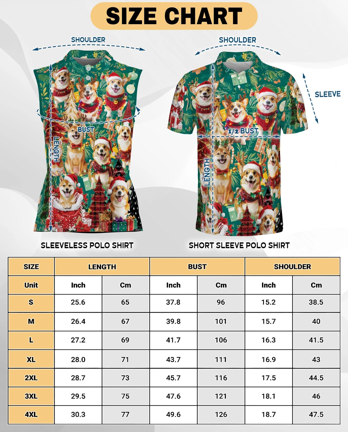 Christmas Corgi Sleeveless Polo Shirt for Women – Cute Dog Holiday Style | Netecom