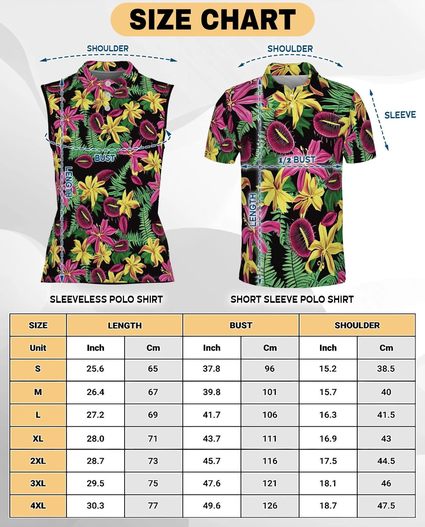Venus Flytrap Pattern Sleeveless Polo Shirt for Women | Netecom