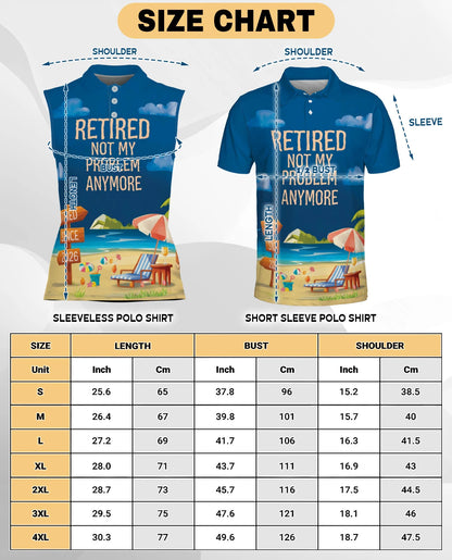 Retired Not My Problem Anymore Sleeveless Polo Shirt for Women | Netecom