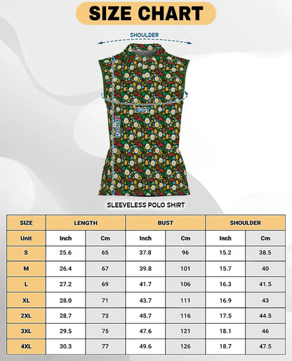 Daisy And Honey Bee Print Sleeveless Polo Shirt for Women | Netecom