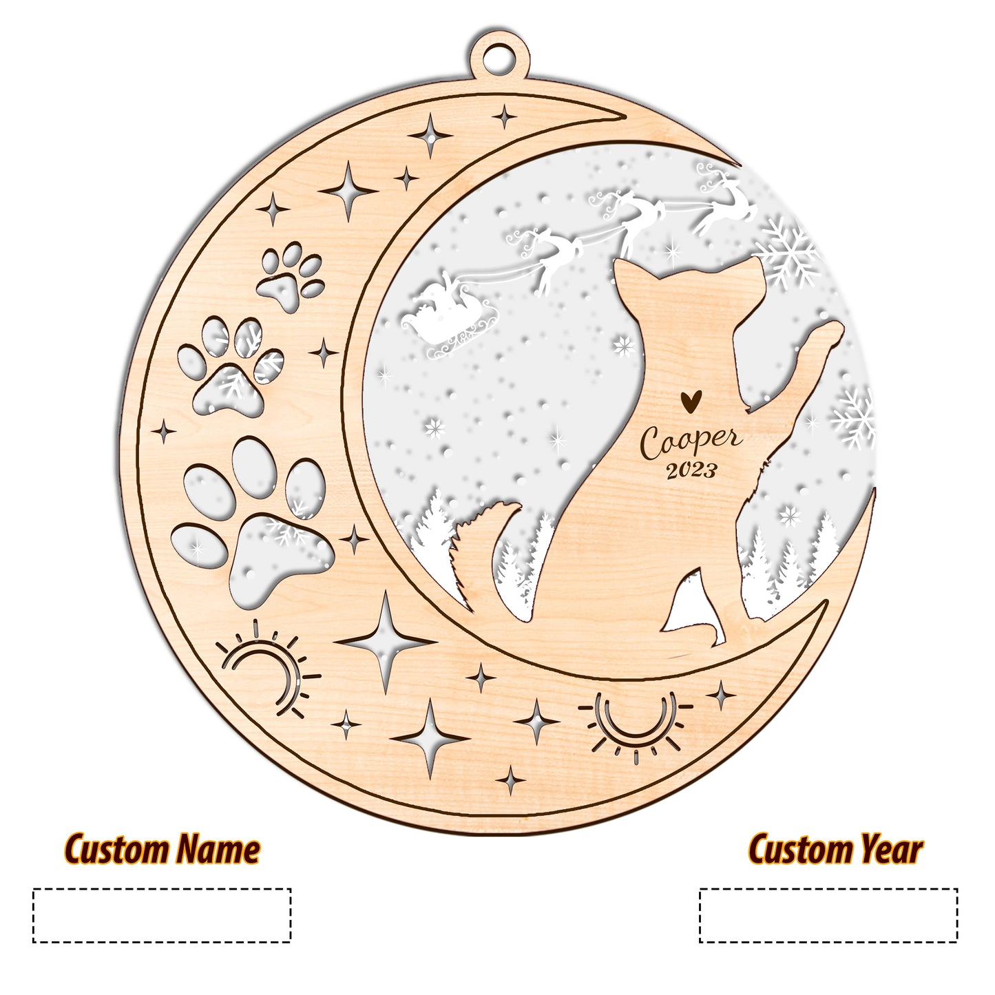 Netecom Husky Dog Memorial Suncatcher, Personalized Husky Christmas Ornament with Date Name, Bereavement Gifts for Loss of Pet, Dog Death Sympathy Gifts Pet Loss Sun Catchers, Dog Grief Gift