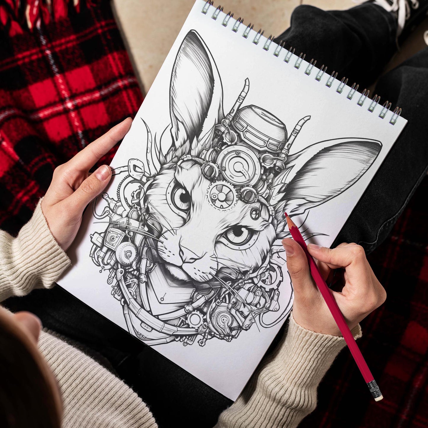 Aether Clockpunk Animals Spiral Bound Coloring Book, Discover the Whimsical Fusion of Nature and Machinery with 30 Exquisite Aether Clockpunk Animals Coloring Pages for Fans of Clockwork Art to Bring Mechanical Beasts to Life