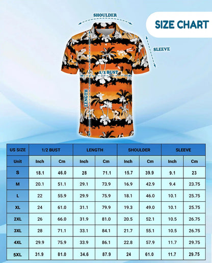 Beach Volleyball Polo Shirt - Tropical Sunset Island Style | Netecom