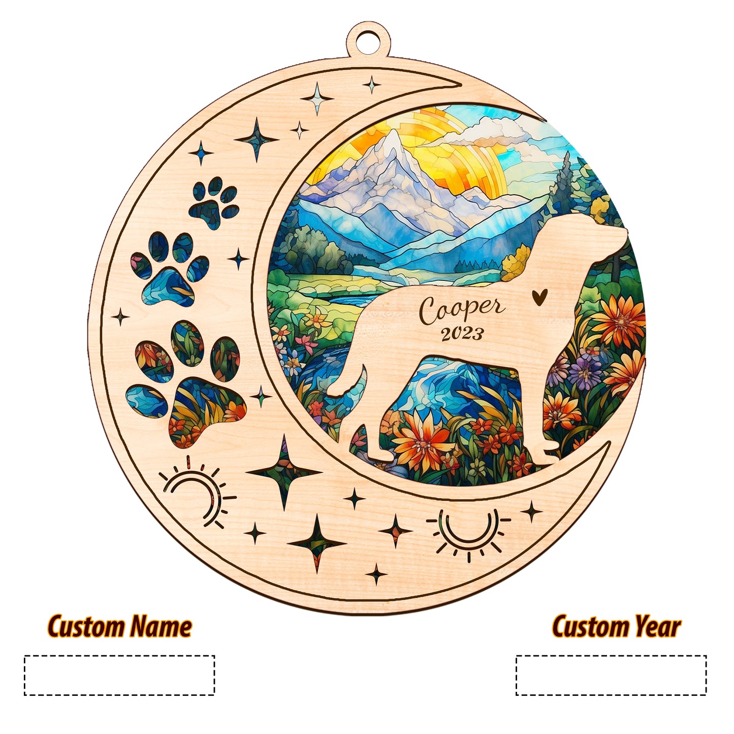 Netecom Chesapeake Bay Retriever Dog Memorial Suncatcher, Personalized Dog Christmas Ornament, Bereavement Gifts for Loss of Pet, Dog Death Sympathy Gift Pet Loss Sun Catchers, Dog Grief Gift