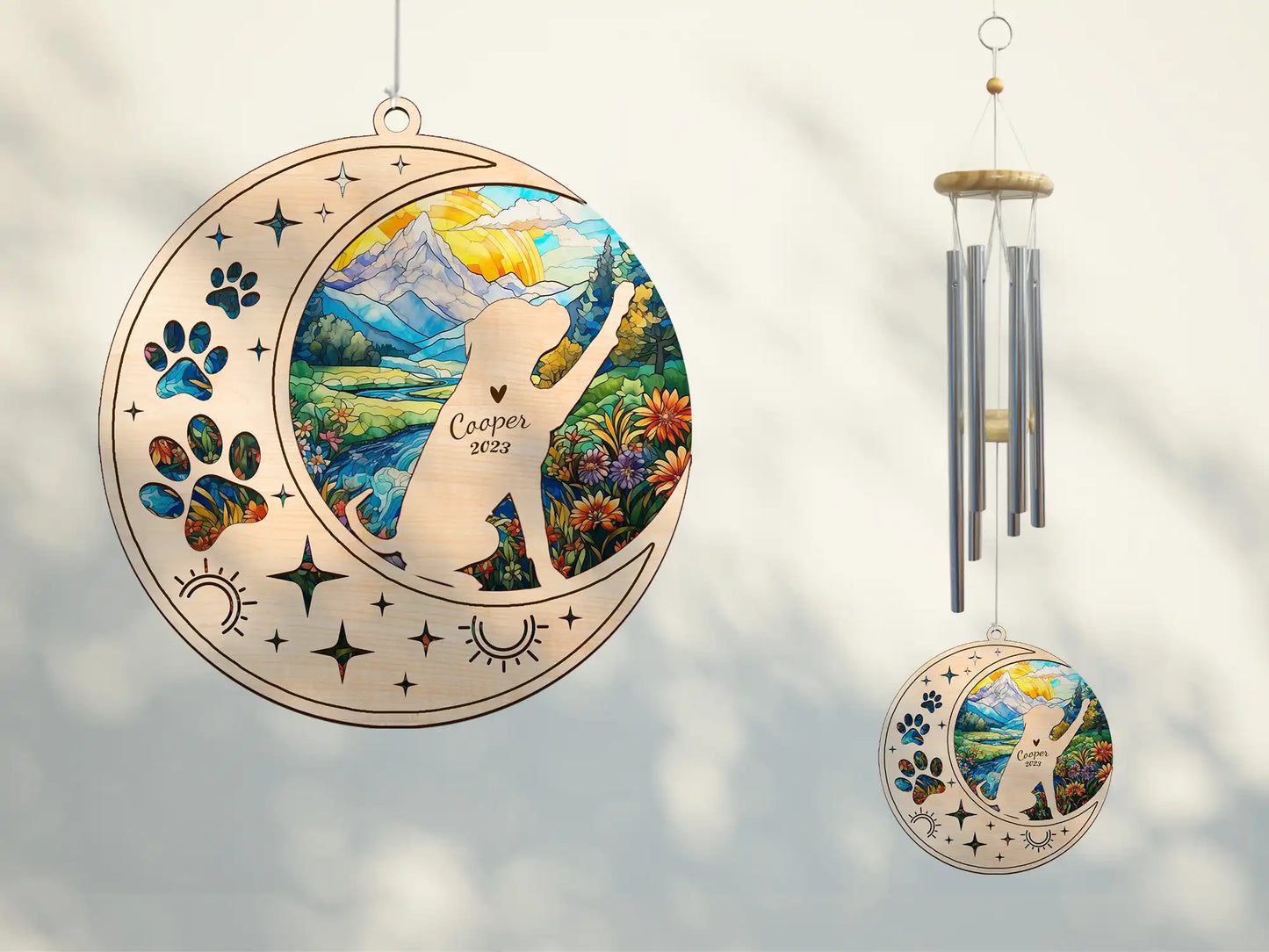 Personalized Boxer Dog Memorial Wind Chime - Pet Loss Remembrance Gift