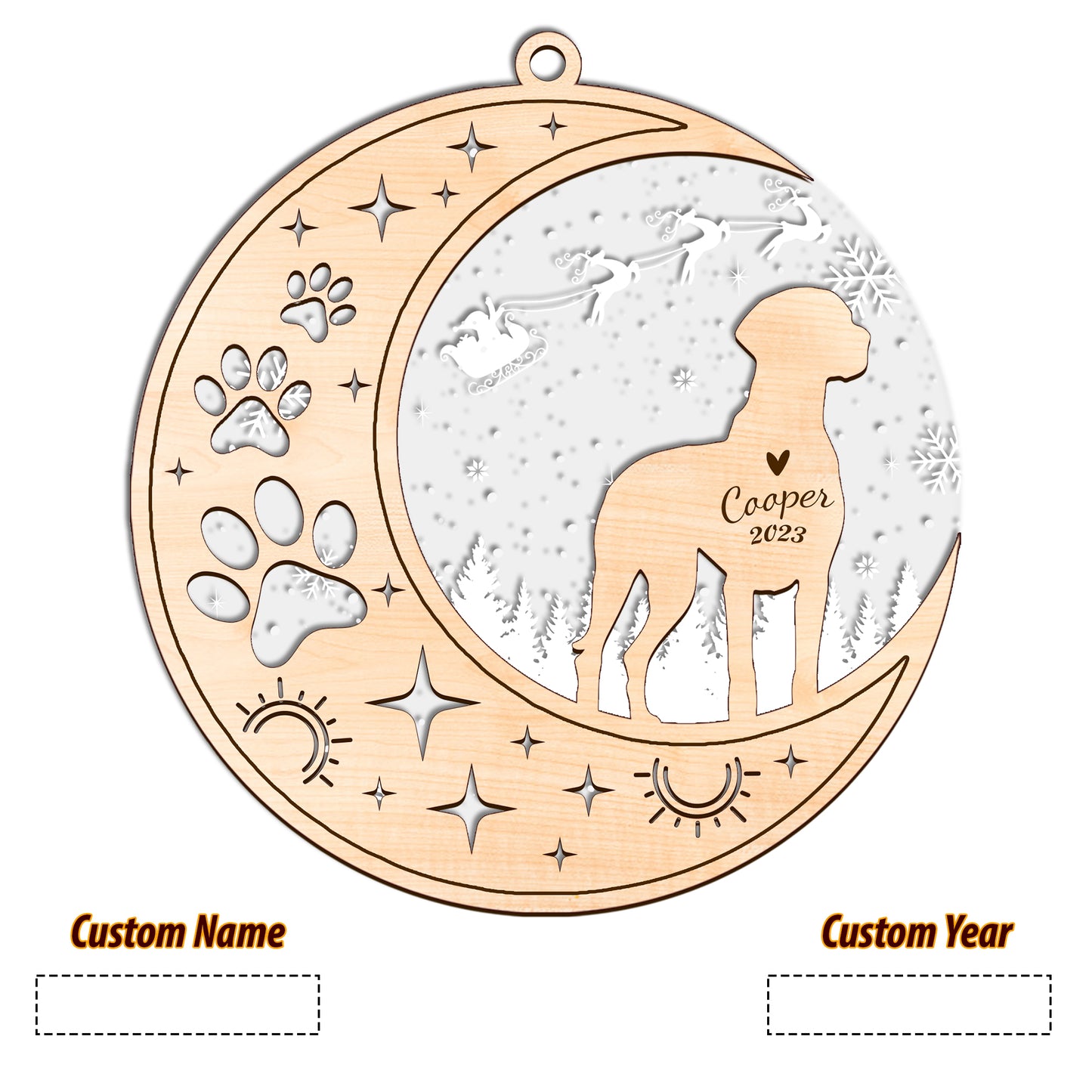 Netecom Vizsla Dog Memorial Suncatcher, Personalized Vizsla Christmas Ornament with Date Name, Bereavement Gifts for Loss of Pet, Dog Death Sympathy Gifts Pet Loss Sun Catchers, Dog Grief Gift