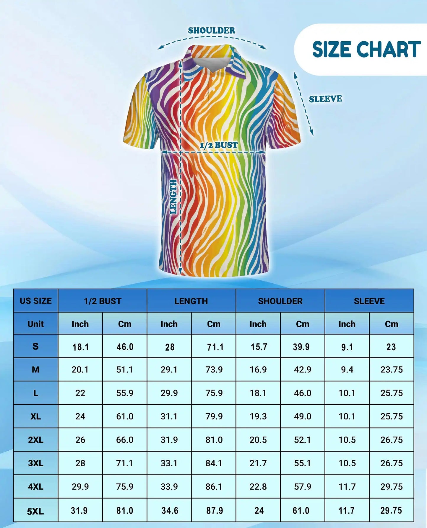 Rainbow Wave Polo Shirt for Men – Colorful Summer Style | Netecom