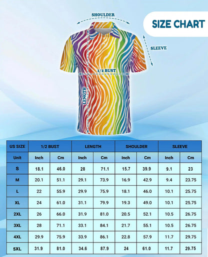 Rainbow Wave Polo Shirt for Men – Colorful Summer Style | Netecom