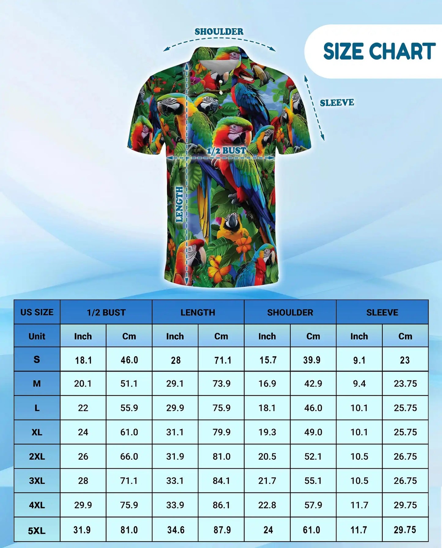 Tropical Parrot Polo Shirt for Men – Island Vacation Style | Netecom
