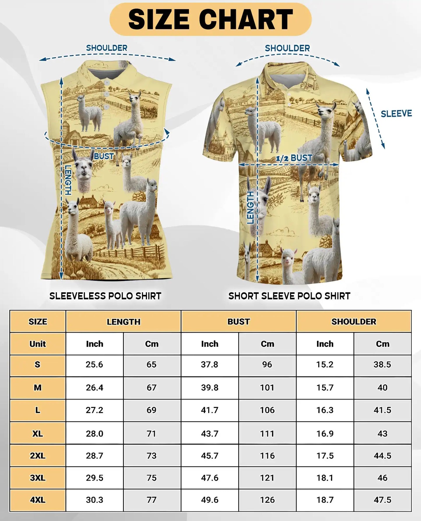Llama Lovers Farm Sleeveless Polo Shirt for Women – Cute Farm Animal Style | Netecom