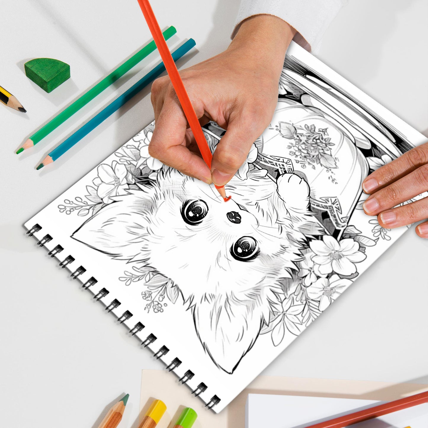 Teacup Puppies Spiral Bound Coloring Book, Charming Teacup Puppies for a Cute and Relaxing Coloring Experience, Ideal for Dog Lovers and Art Enthusiasts