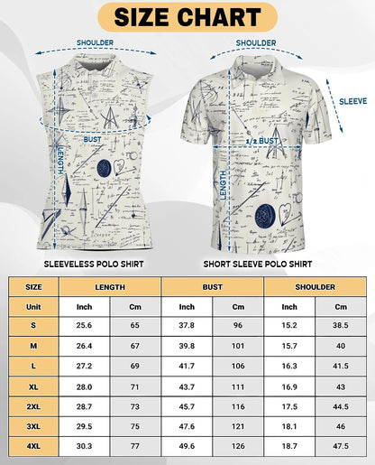 Vintage Manuscript Print Sleeveless Polo Shirt for Women | Netecom
