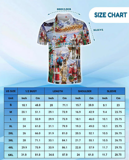 Santa Claus Christmas 3D Polo Shirt for Men – Festive Holiday Winter Style | Netecom
