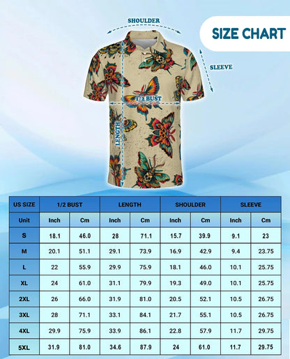 Skull Butterfly Polo Shirt – Gothic Vintage Style | Netecom