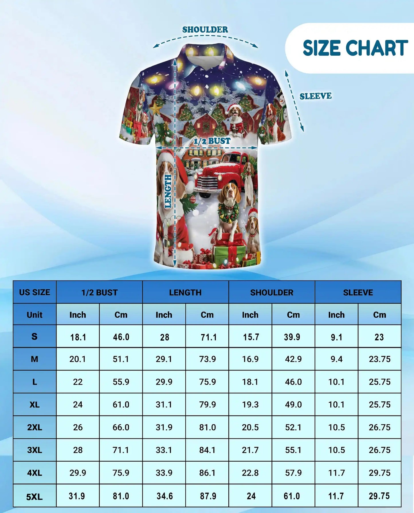 Cavalier King Charles Spaniel Christmas Polo Shirt – Holiday Village Print | Netecom
