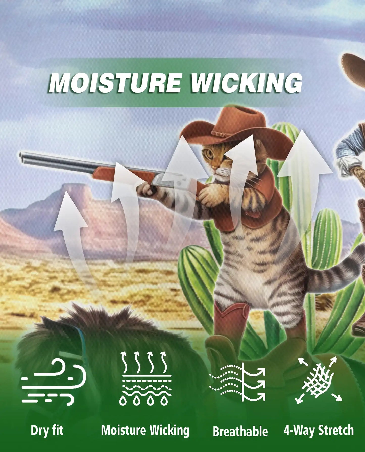 Funny Cowboy Cat 3D Polo Shirt for Men – Wild West Western Pet Style | Netecom