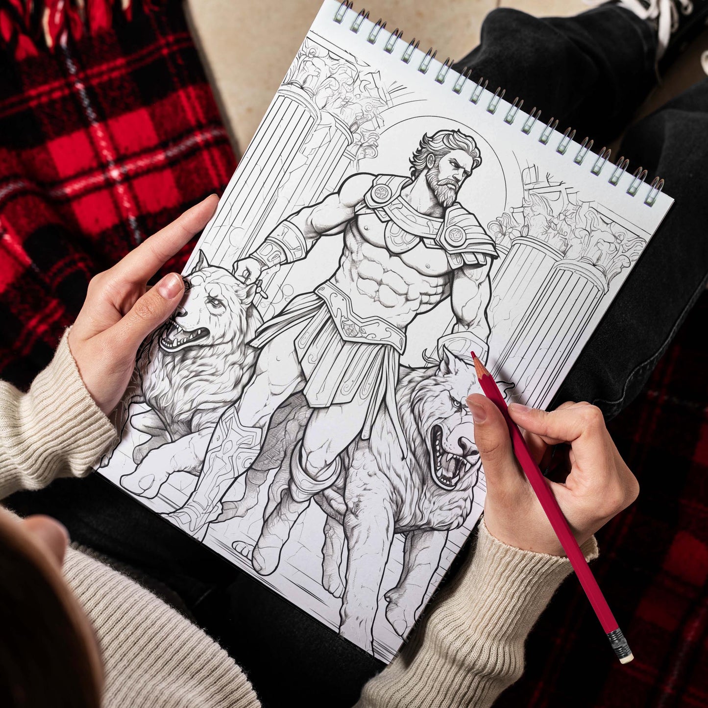 Geek Gods Mythology Spiral Bound Coloring Book, Immerse Yourself in 30 Intriguing Mythological Coloring Pages, Unveiling Geek Gods from Diverse Worlds