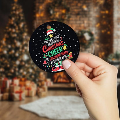 Netecom Math Christmas Ornament, The Best Way To Spread Christmas Cheer Is Teaching Math Ceramic Ornament for Xmas Tree Hanging Decorations Gift, Gifts for Teacher, Holiday Party Present