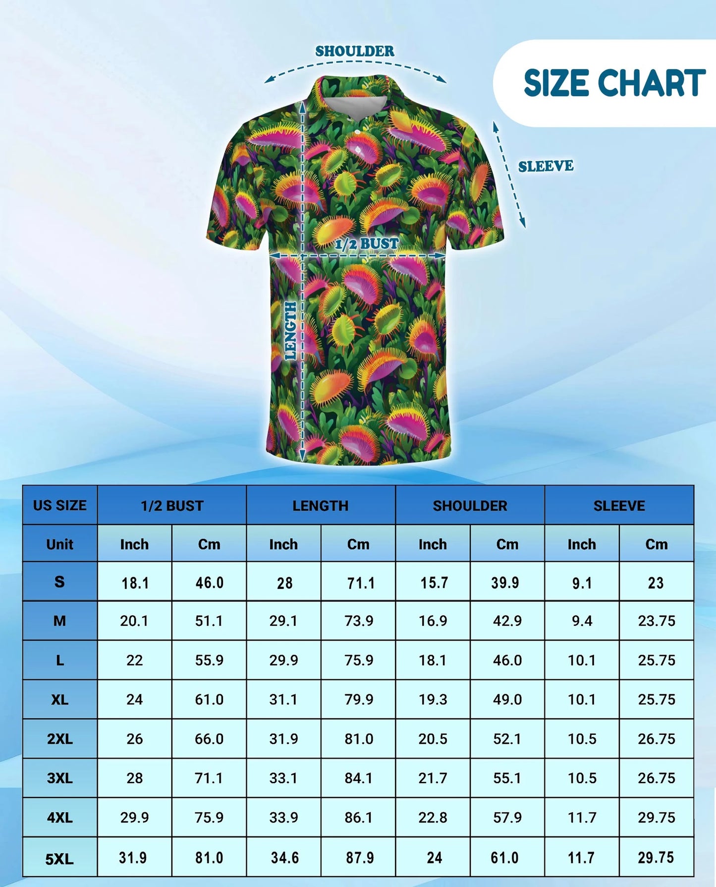 Venus Flytrap Polo Shirt for Men – Carnivorous Plant Art | Netecom