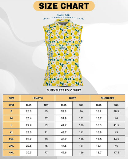 Citrus Blossom Sleeveless Polo Shirt for Women  | Netecom