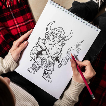 Chibi Cute Viking Spiral Bound Coloring Book, Unleash Your Creativity with 30 Adorable Chibi Viking Coloring Pages