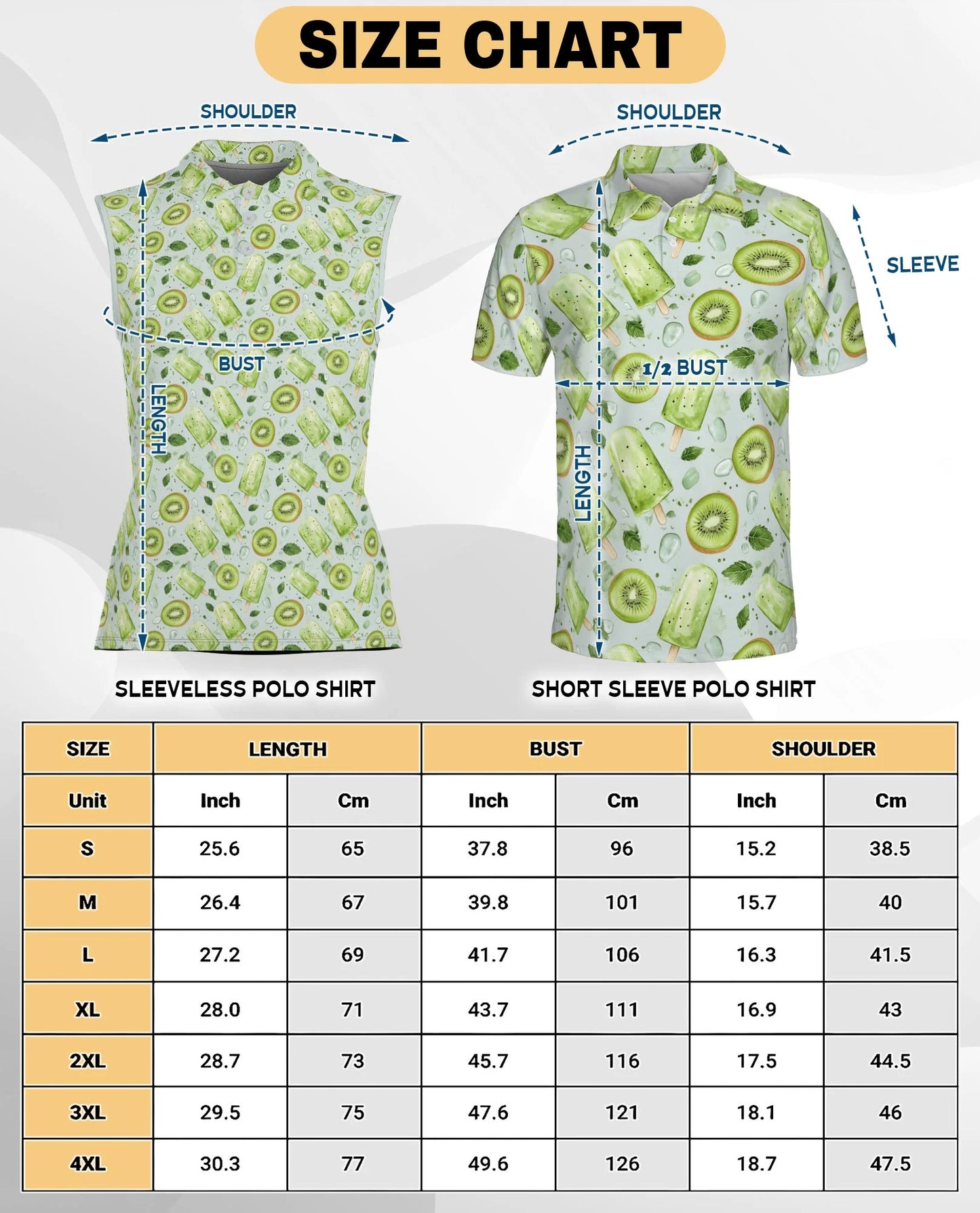 Kiwi Ice Cream Sleeveless Polo Shirt for Women – Cute Fruit Summer Style | Netecom