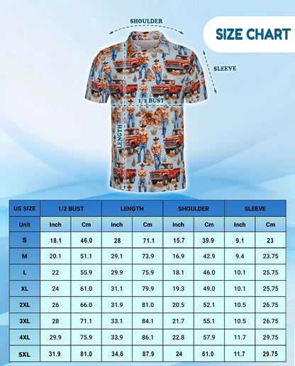 Cowboy Truck Western 3D Polo Shirt for Men | Netecom