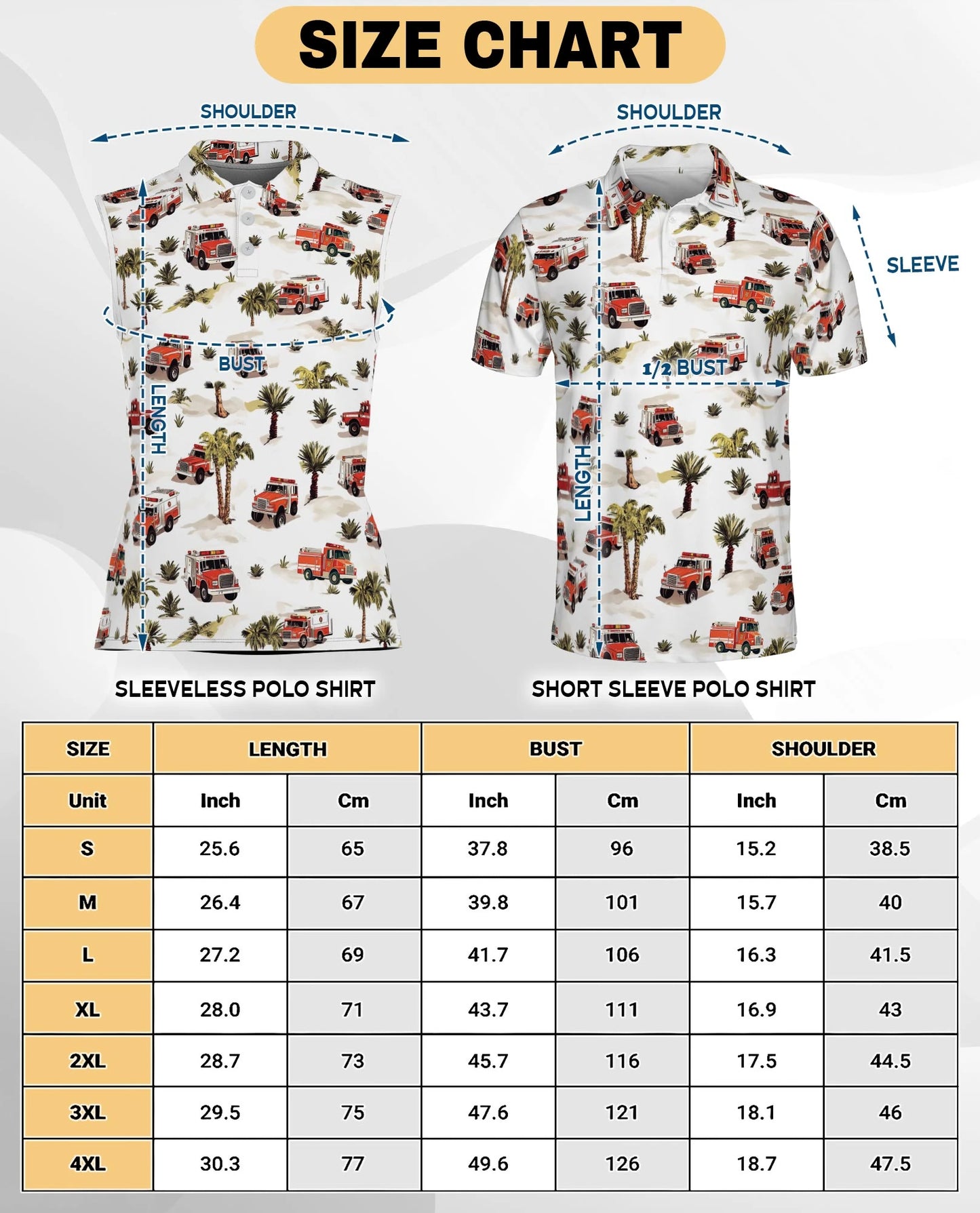 Fire Truck Firefighter Sleeveless Polo Shirt for Women | Netecom