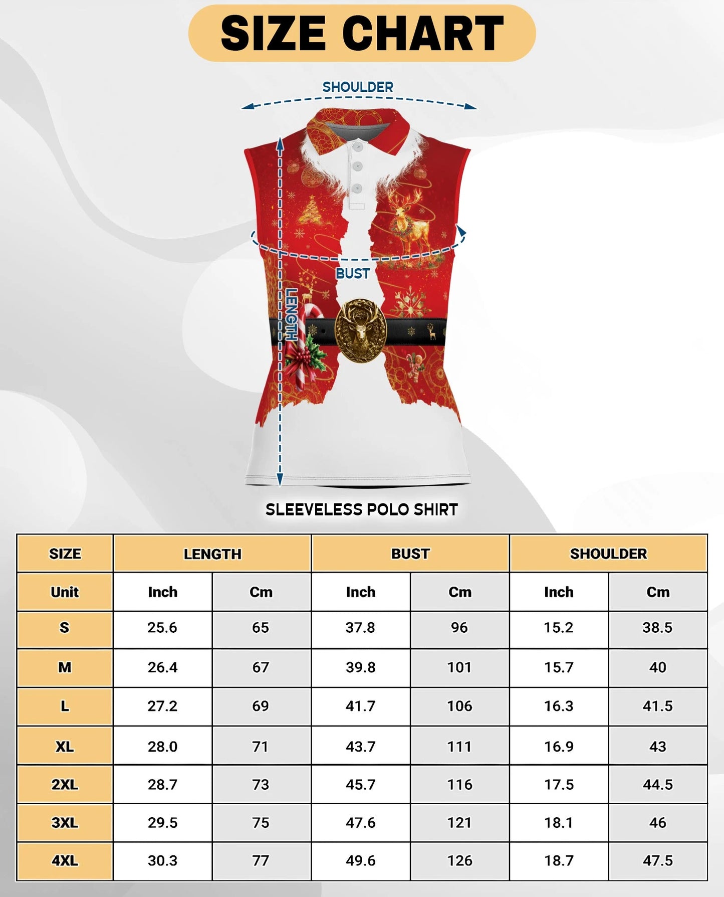 Santa Claus Christmas Costume Sleeveless Polo Shirt for Women | Netecom