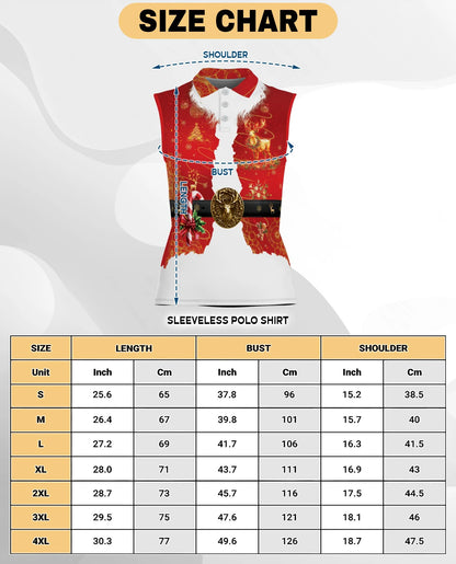 Santa Claus Christmas Costume Sleeveless Polo Shirt for Women | Netecom