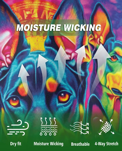 Doberman Neon Polo Shirt – Psychedelic Dog Style | Netecom