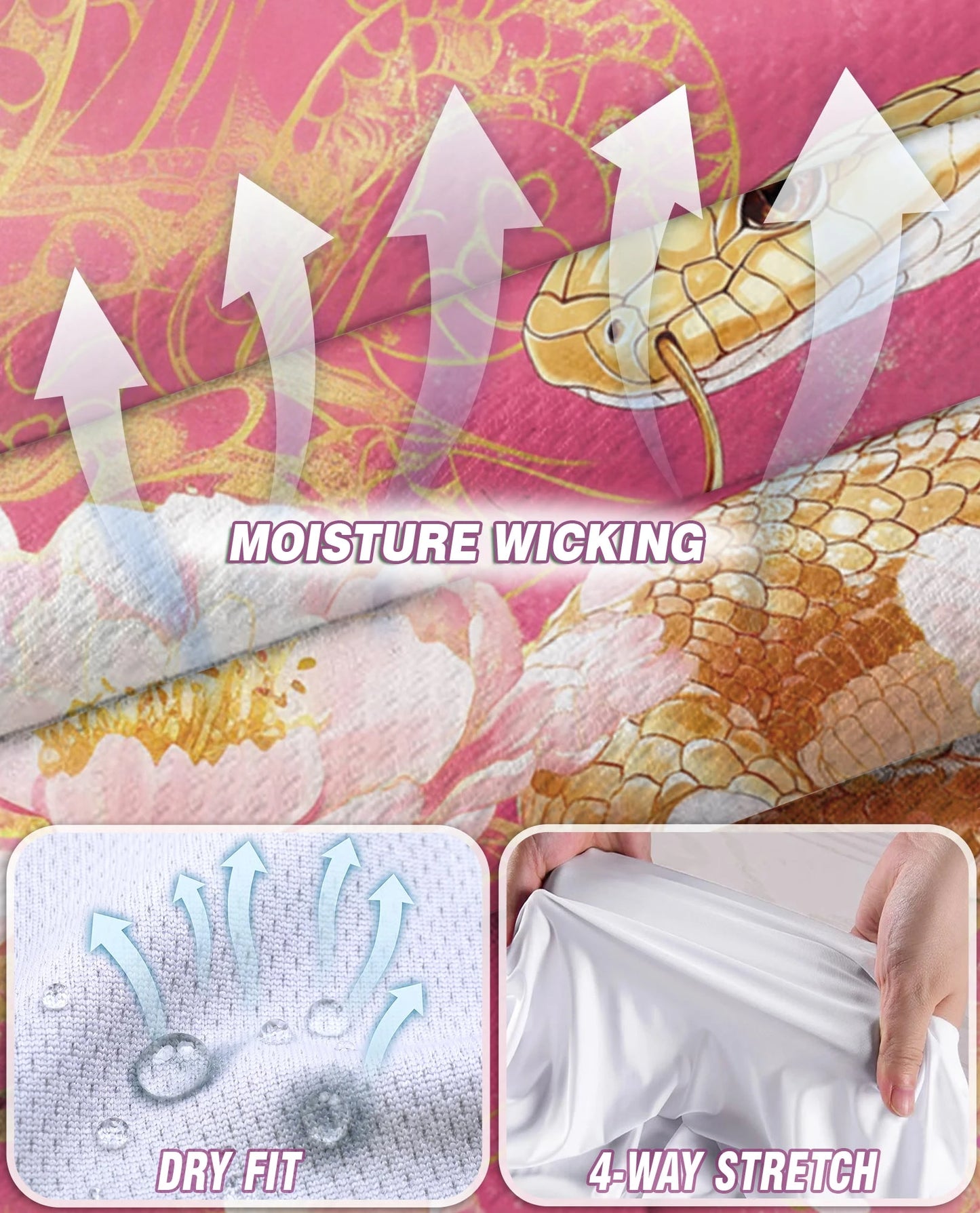 Snake and Peony Print Sleeveless Polo Shirt for Women | Netecom