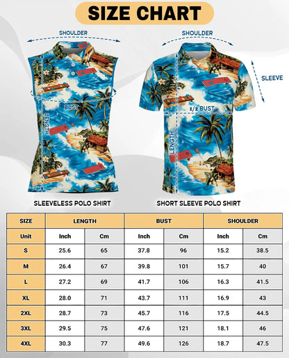 Tropical Cornhole Sleeveless Polo Shirt for Women | Netecom