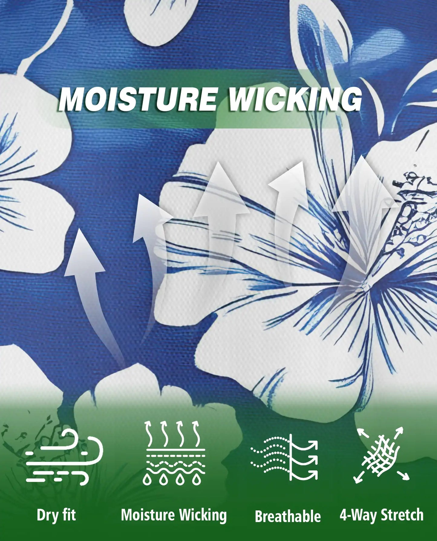 Blue White Hibiscus Polo Shirt | Netecom