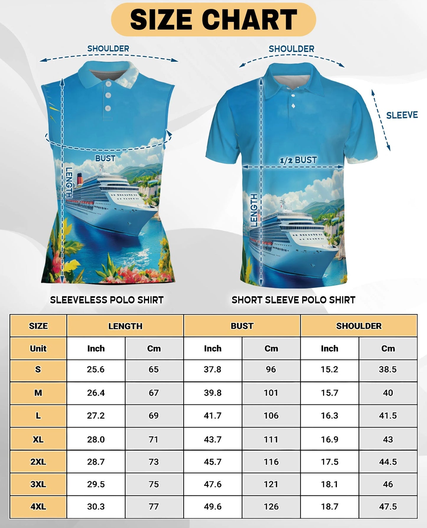 Cruise Ship Half Moon Cay Sleeveless Polo Shirt for Women | Netecom