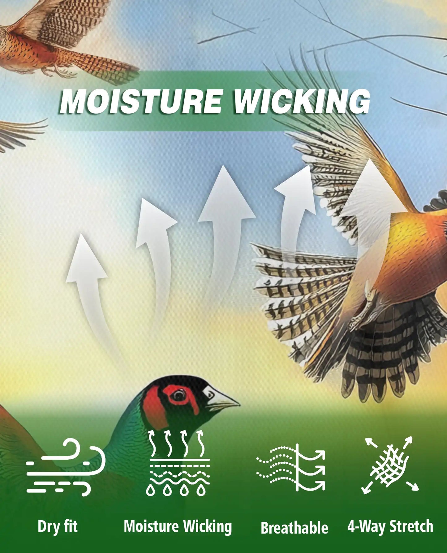Pheasant Hunting Wildlife 3D Polo Shirt for Men – Rustic Outdoor Nature Style | Netecom