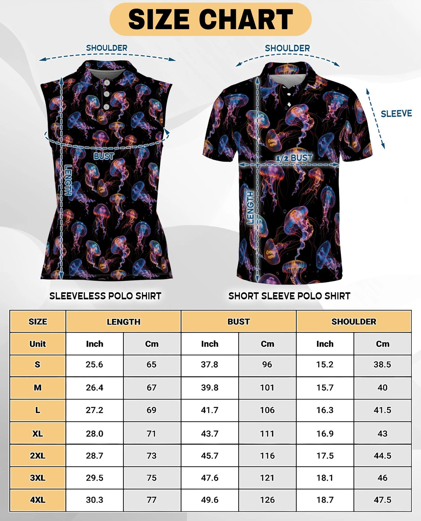 Neon Jellyfish Sleeveless Polo Shirt for Women | Netecom