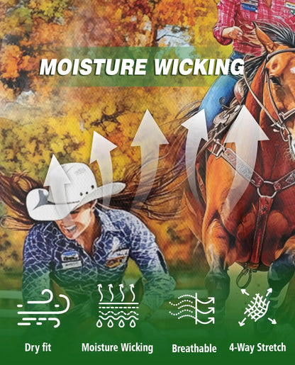 Barrel Racing 3D Polo Shirt for Men – Western Rodeo Cowboy Style | Netecom