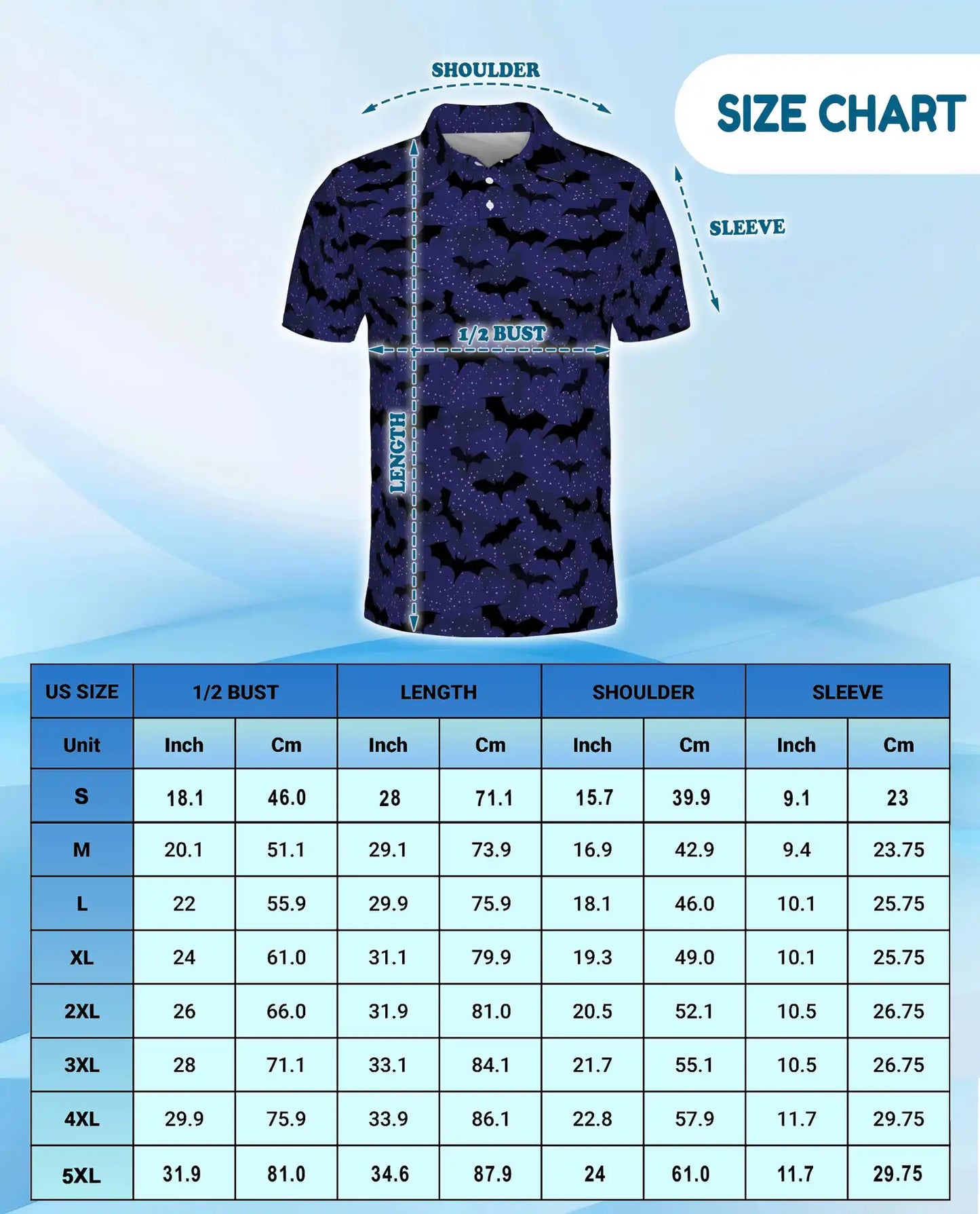 Spooky Bats Polo Shirt for Men – Halloween Night Style | Netecom