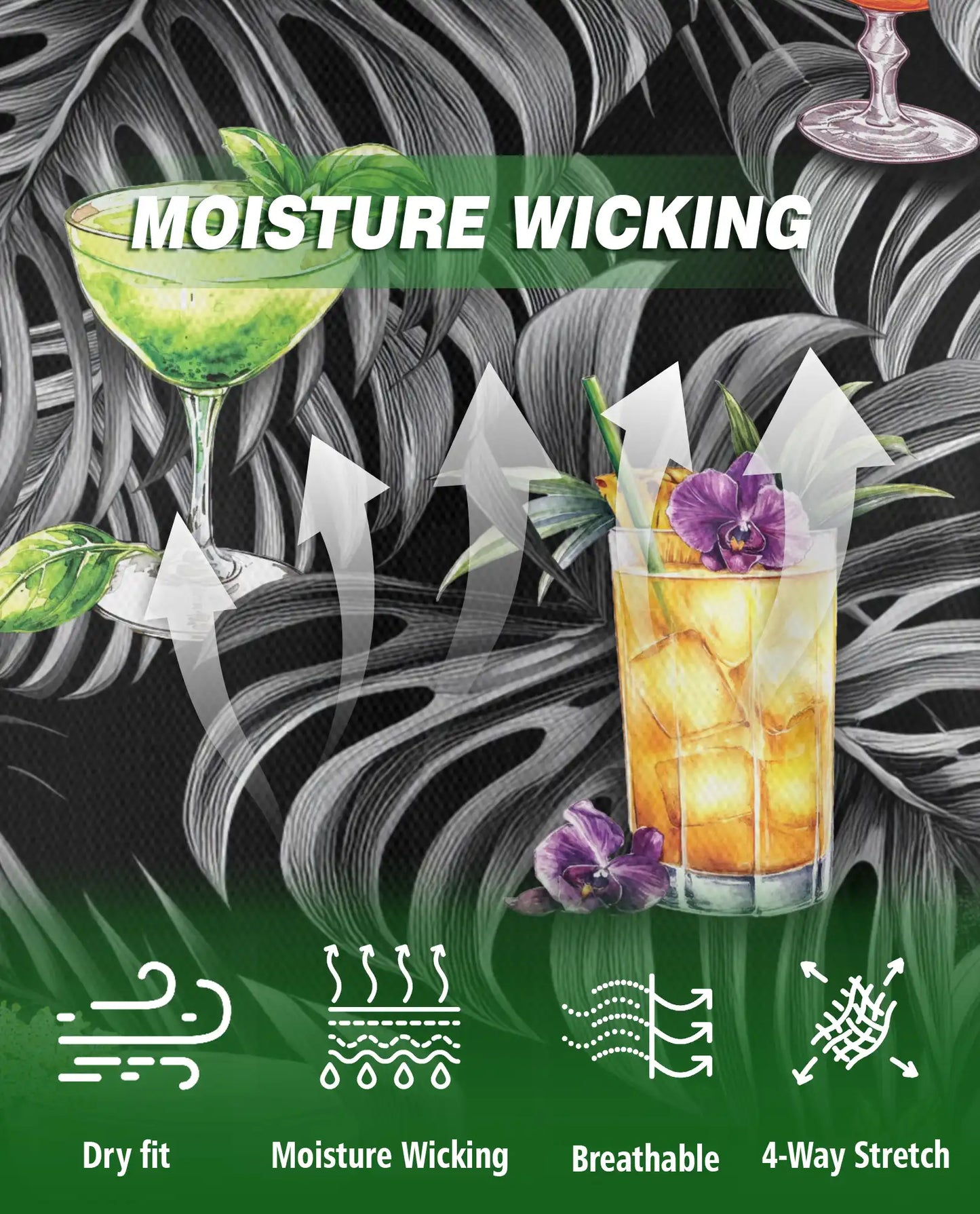 Tropical Cocktail Polo Shirt – Monstera Leaf Print | Netecom