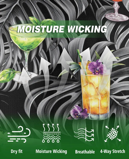 Tropical Cocktail Polo Shirt – Monstera Leaf Print | Netecom