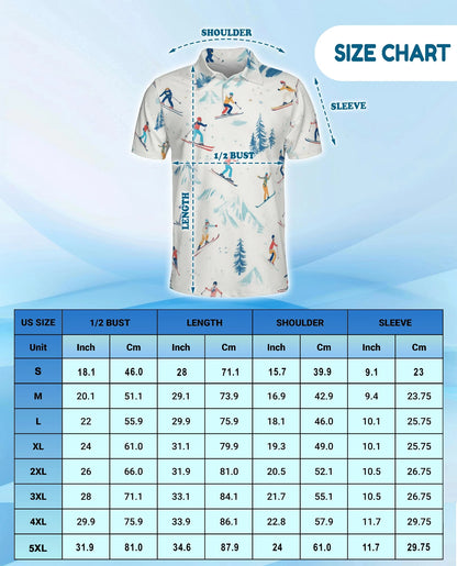 Ski Pattern Polo Shirt for Men – Winter Sports Style | Netecom