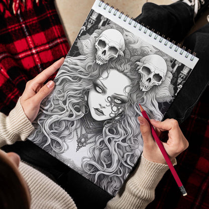 Beautiful Creepy Adult Spiral Bound Coloring Book, Delight in 30 Exquisitely Macabre Coloring Pages for Adults to Embrace the Beauty in the Dark