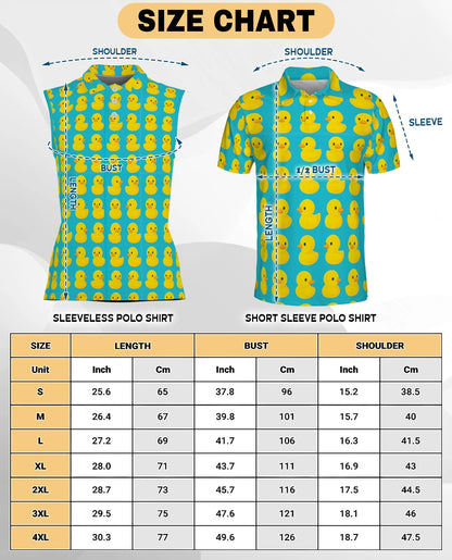 Cute Duck Print Sleeveless Polo Shirt for Women – Adorable Animal Style | Netecom
