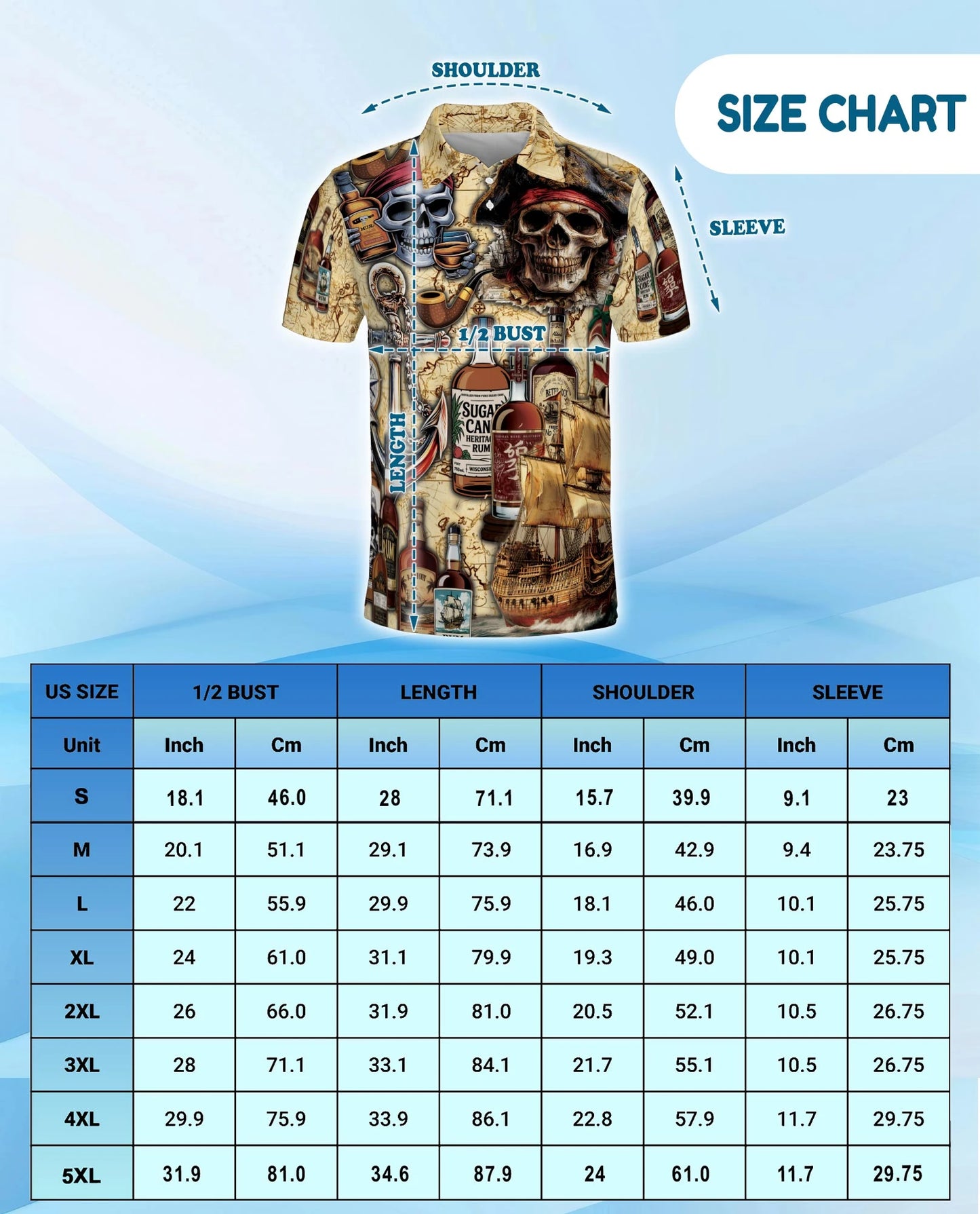 Caribbean Pirate Skull Polo Shirt for Men – Tropical Adventure Style | Netecom