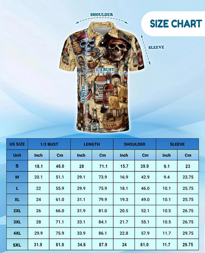 Caribbean Pirate Skull Polo Shirt for Men – Tropical Adventure Style | Netecom