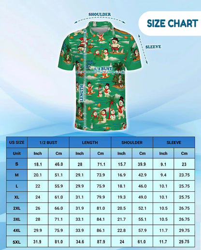 Tropical Snowman Christmas Polo Shirt - Beach Design | Netecom